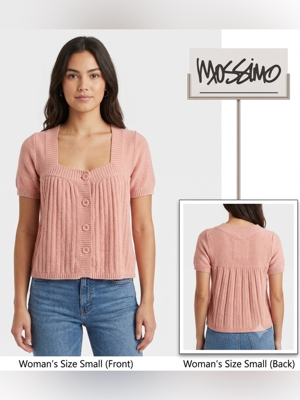 Mossimo Supply Co. Button Front Crop Sweater Small